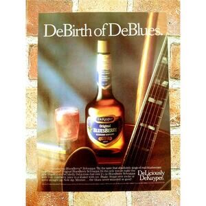 1988 DeKuyper - DeBirth of DeBlues - Original Vtg PRINT AD Mini-Poster Ephemera‎